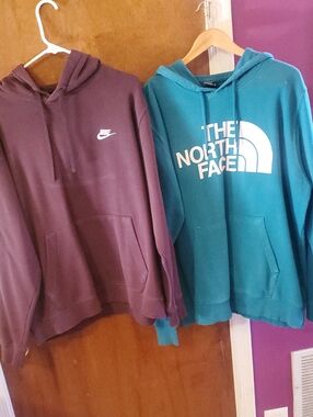 The North Face Teal Pullover Hoodie with White Logo